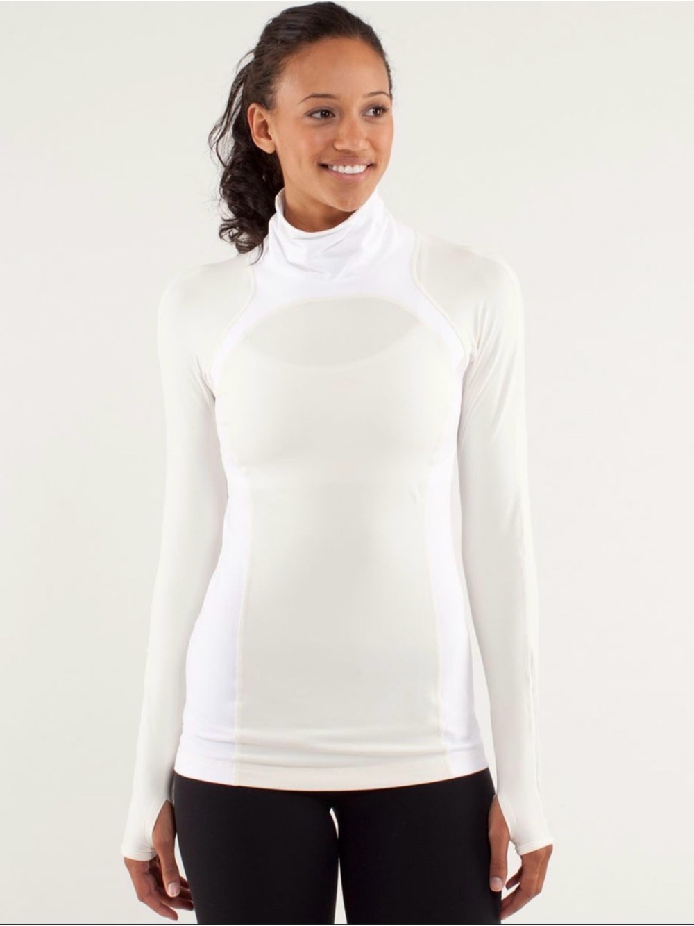 lululemon athletica White Long-Sleeve Turtleneck Top